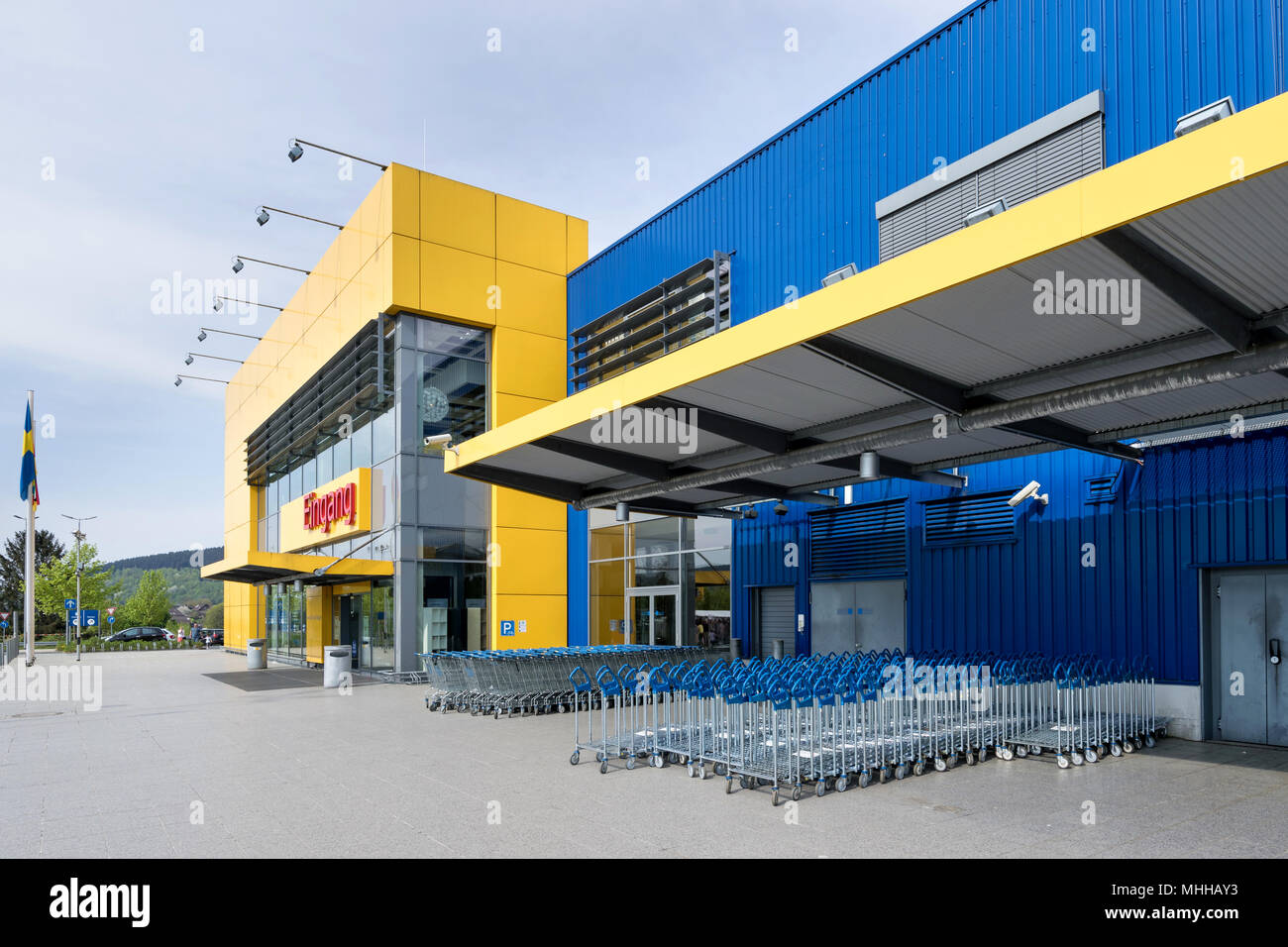 Negozio IKEA in Siegen, Germania. Fondato in Svezia nel 1943 IKEA è stata la più grande del mondo rivenditore arredamento almeno dal 2008. Foto Stock