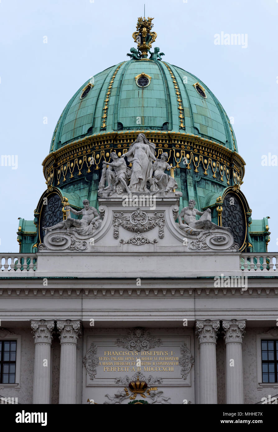 Parte del Palazzo di Hofburg di Vienna in Austria. Foto Stock