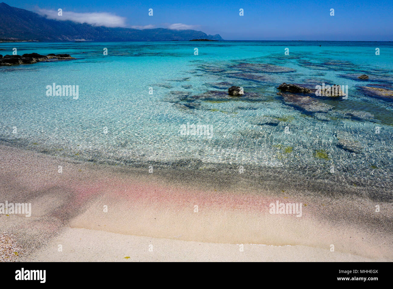 Sabbia Rosa Della Spiaggia Di Elafonisi Foto Immagine