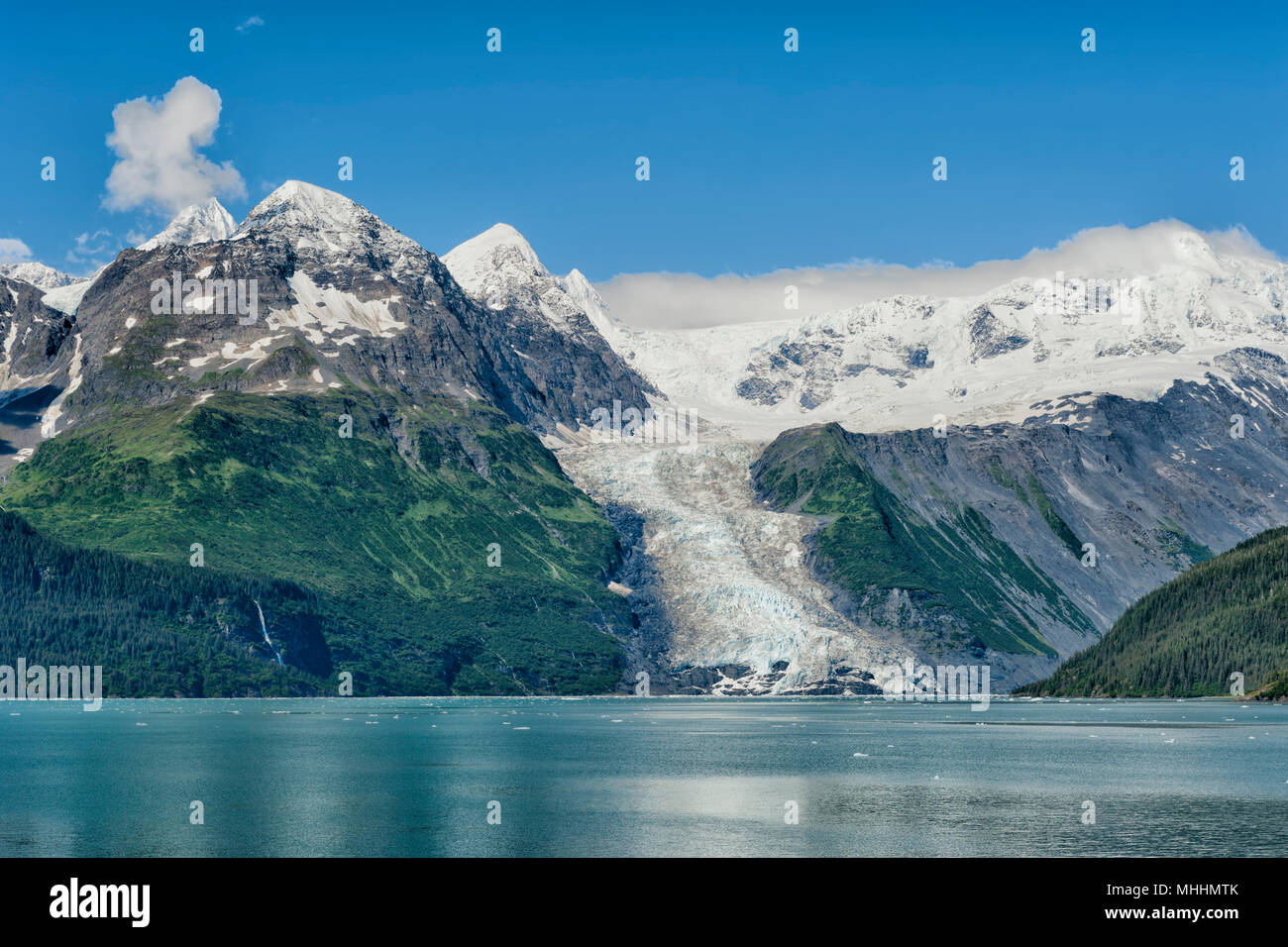 Vista sul ghiacciaio in Alaska Prince William Sound Foto Stock