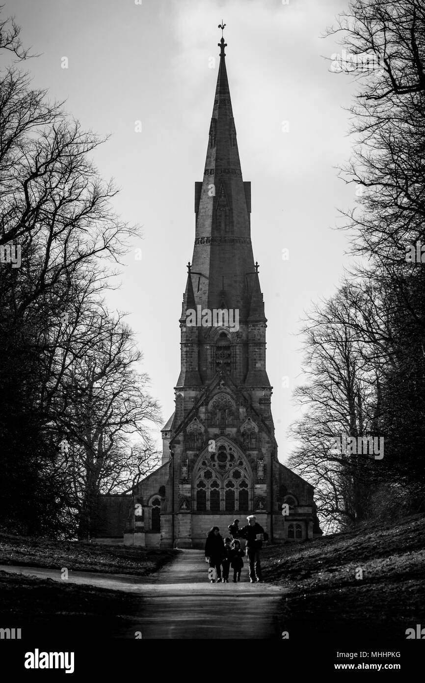 La Chiesa di Santa Maria, Studley Royal, Fountains Abbey, Ripon, North Yorkshire Foto Stock