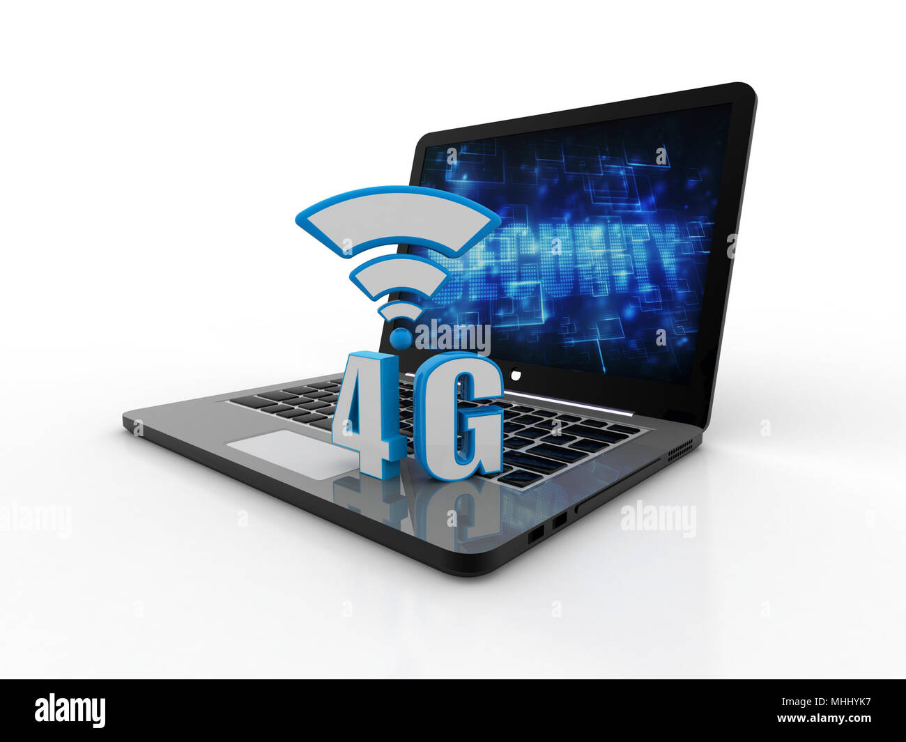 Mobile cellulare di telecomunicazioni connessione dati ad alta velocità la concezione di business: blu metallizzato 3G wireless standard di tecnologia di comunicazione logo, symbo Foto Stock