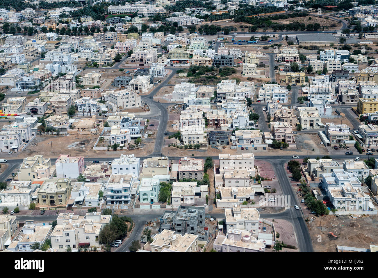 Il Muscat Oman sultanato vista aerea Foto Stock