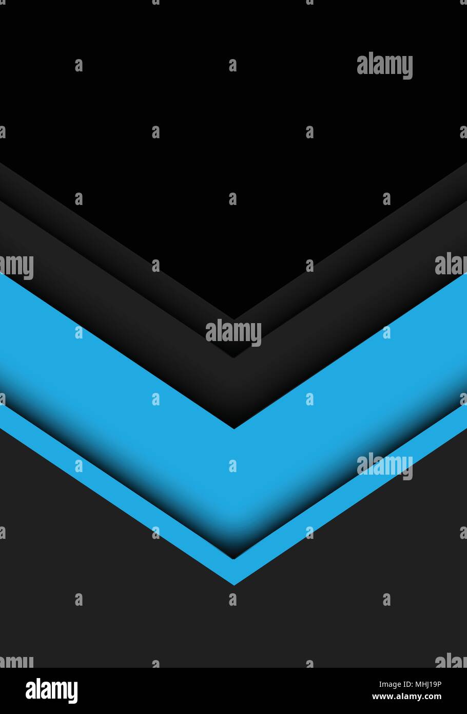 Abstract grigio blu freccia nera con uno spazio vuoto design moderno sfondo futuristico illustrazione vettoriale. Illustrazione Vettoriale