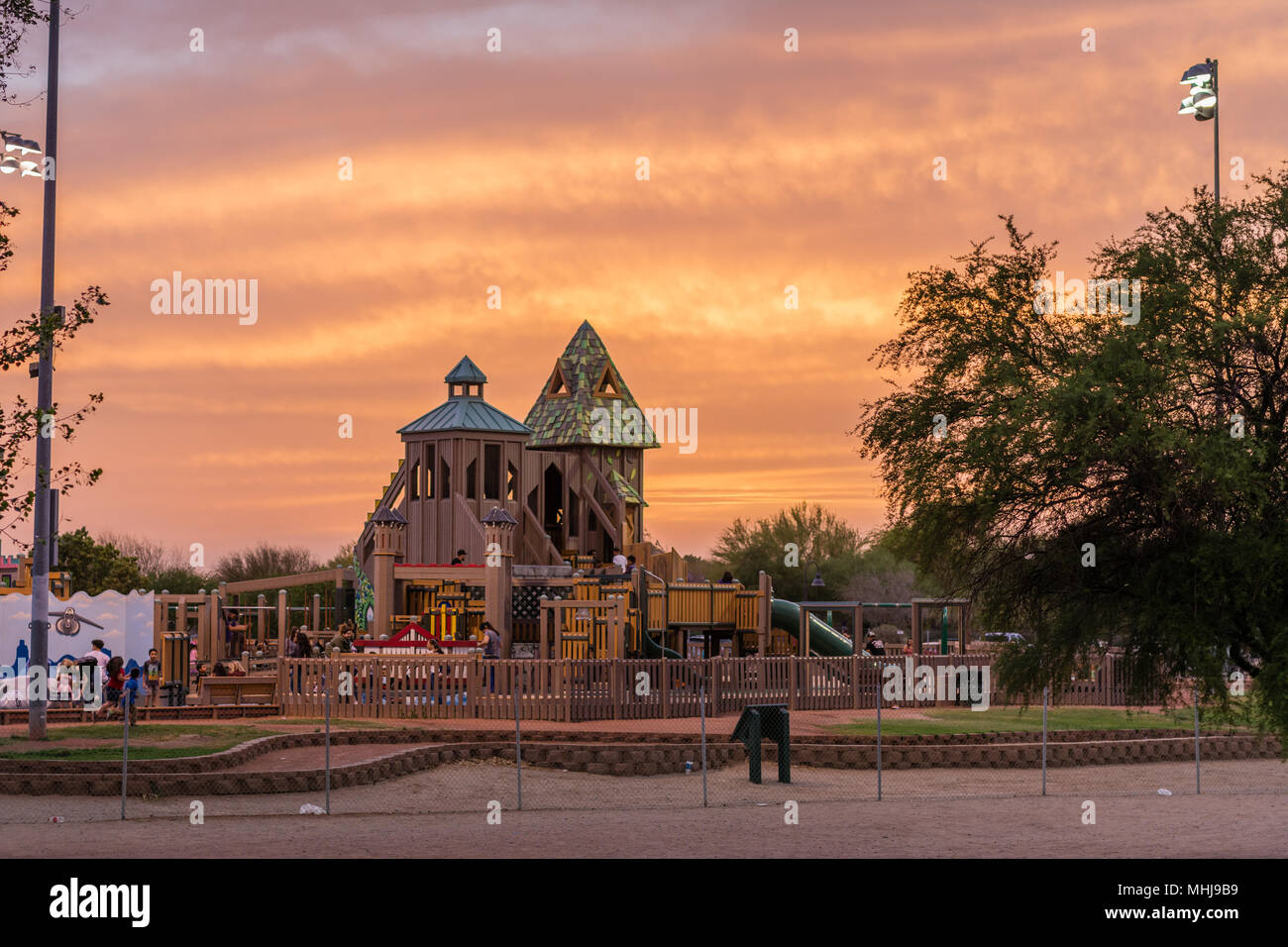 Stewart Vincent Wolfe Parco giochi creativi nella periferia di Yuma, AZ alla destra del fiume Colorado Foto Stock