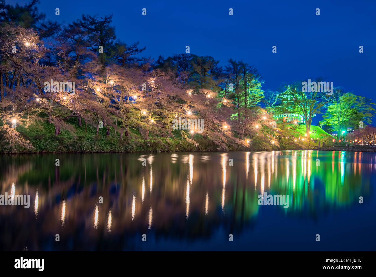 Cherry Blossom Festival di Takada Castello a Niigata, Giappone. Foto Stock