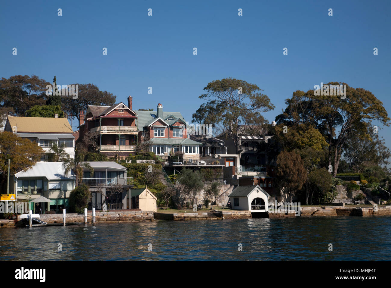 Case sul lungomare di balmain sydney New South Wales AUSTRALIA Foto Stock