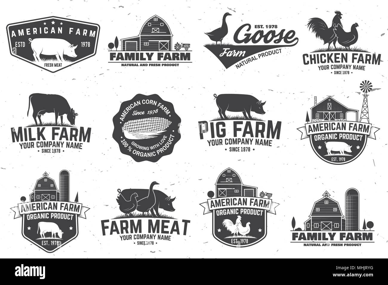 Azienda americana badge o etichetta. Illustrazione Vettoriale. Illustrazione Vettoriale