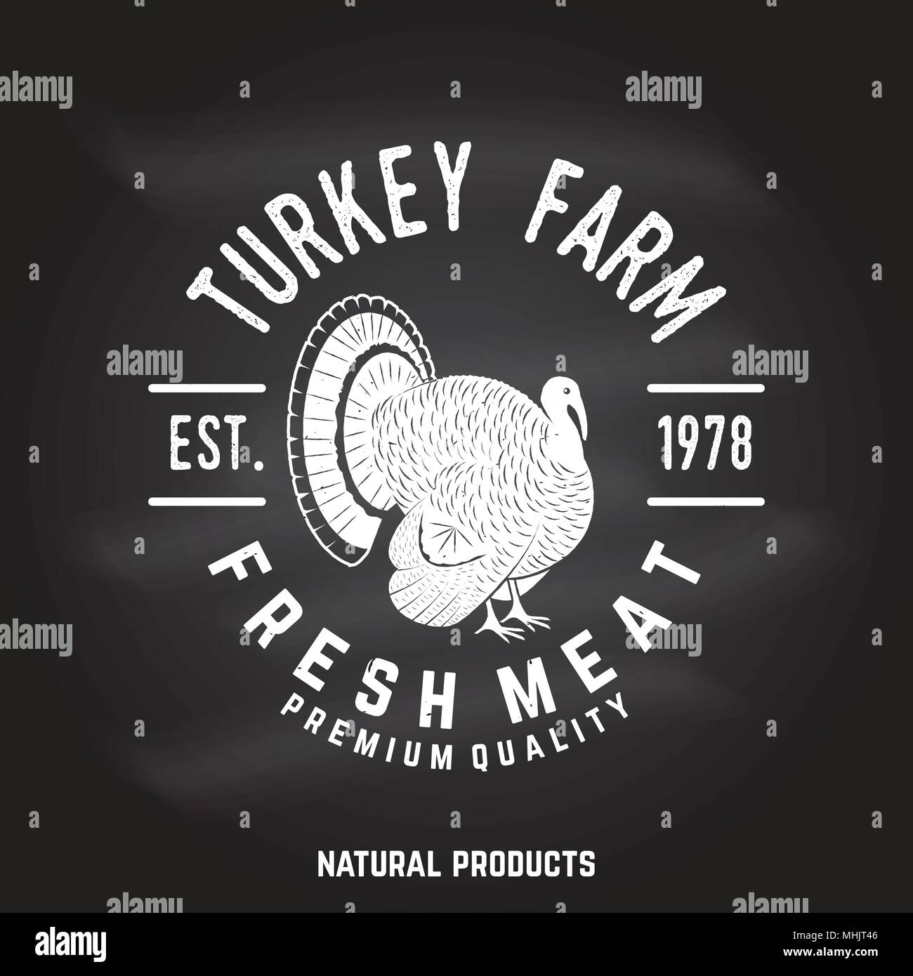 La Turchia Farm Badge o etichetta. Illustrazione Vettoriale