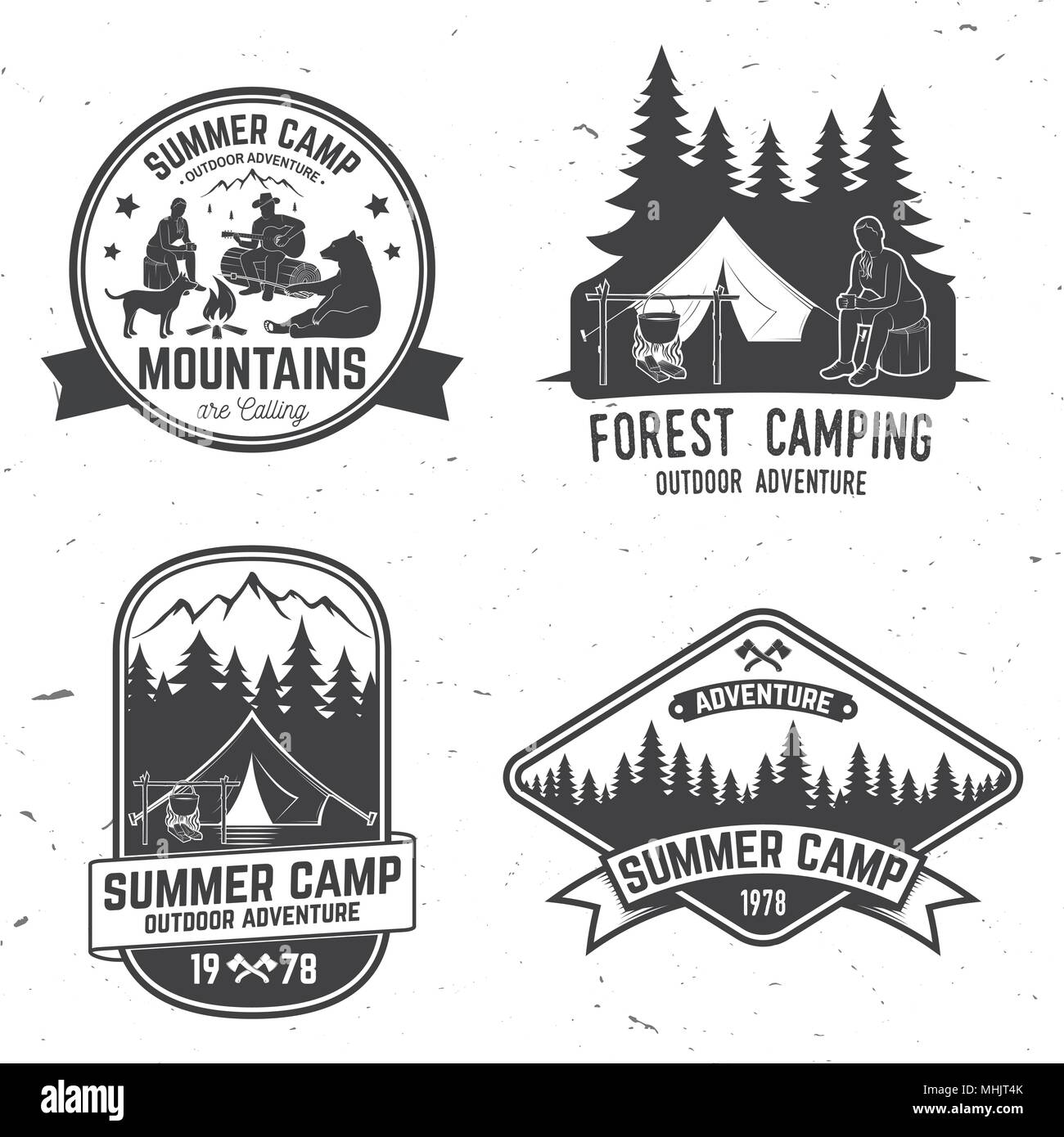 Summer Camp. Illustrazione Vettoriale. Concetto per una camicia o un logo, stampa, timbro o il raccordo a t. Illustrazione Vettoriale