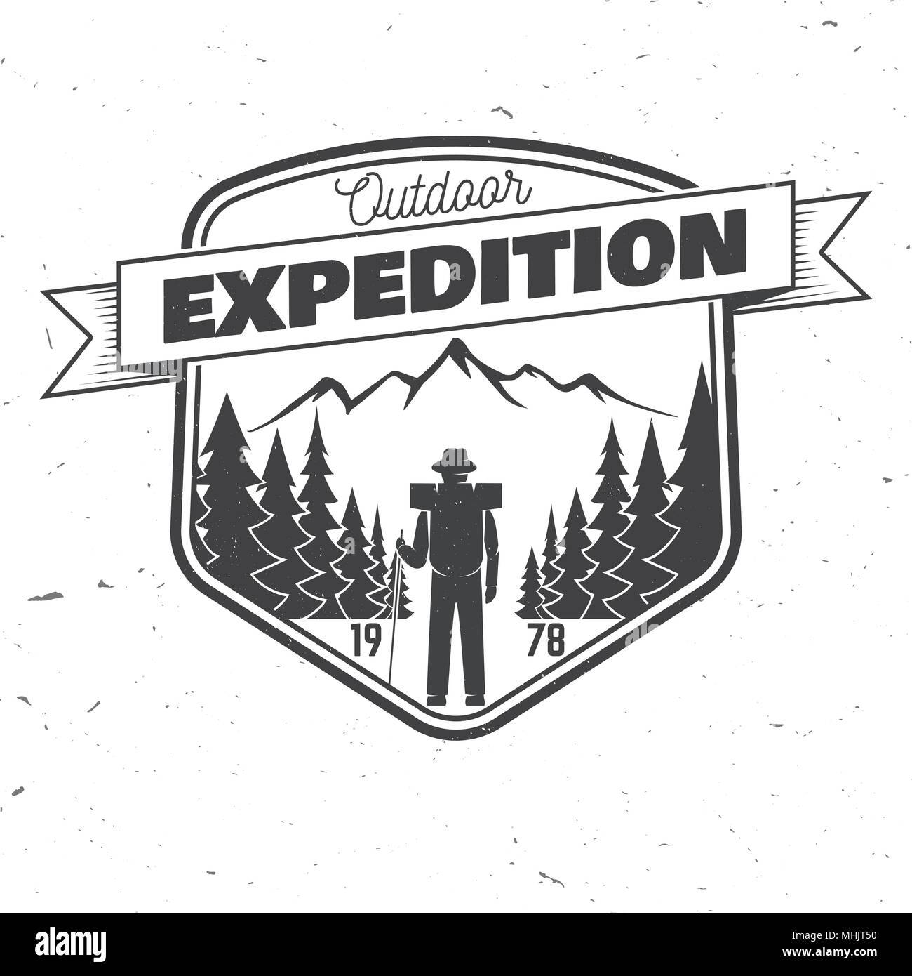 Outdoor spedizione badge. Illustrazione Vettoriale. Illustrazione Vettoriale