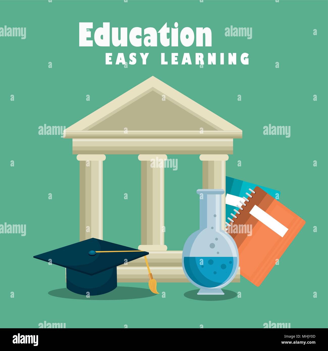 Istruzione easy learning set di icone Illustrazione Vettoriale