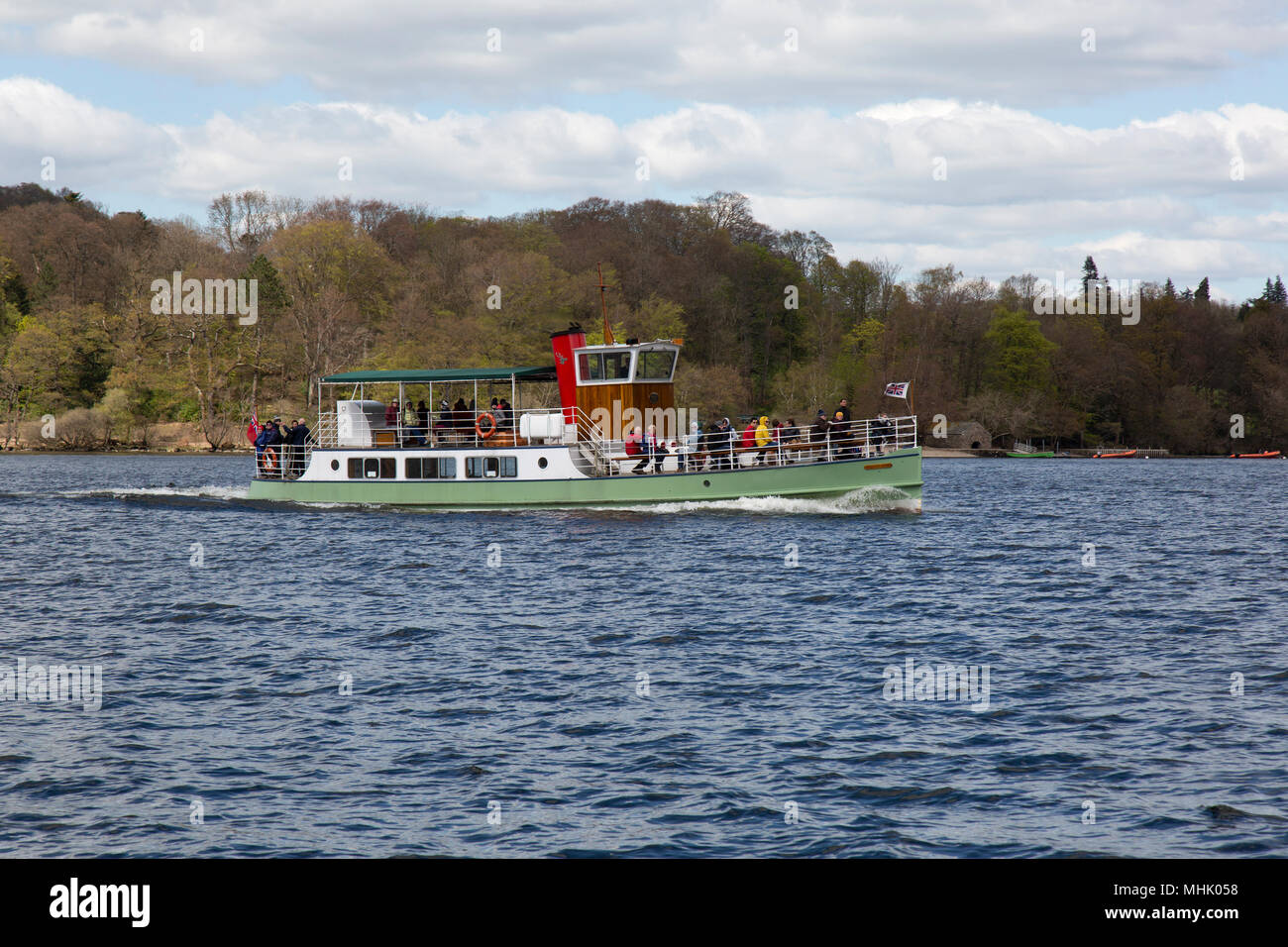 La MV Western Belle, un Ullswater caldaia a vapore nel Parco nazionale del Lake District in Inghilterra. Costruito nel 1935. Foto Stock