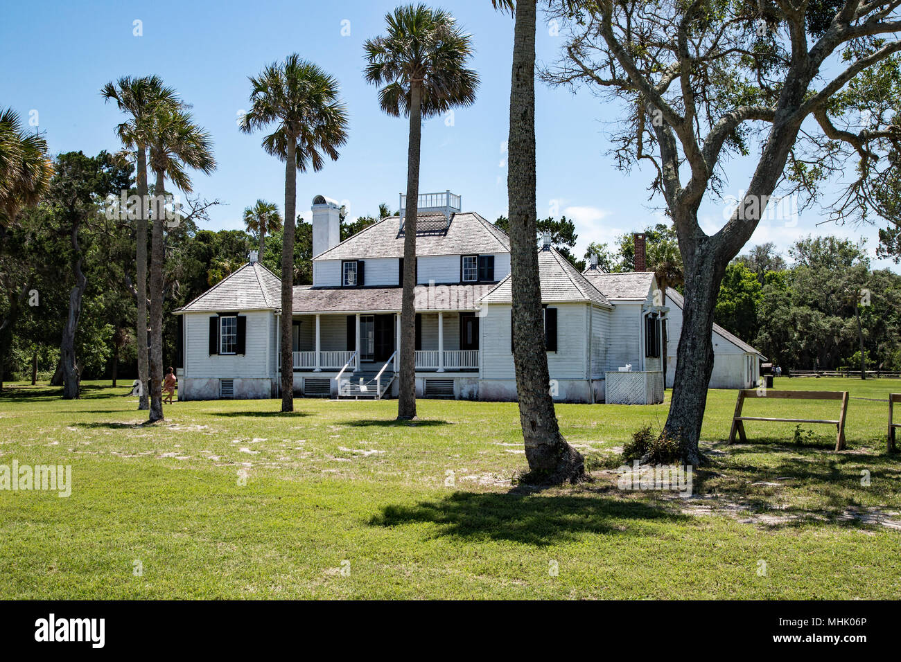Il Kingsley Plantation House a Jacksonville in Florida si trova su un isola in Fort George fiume. Foto Stock