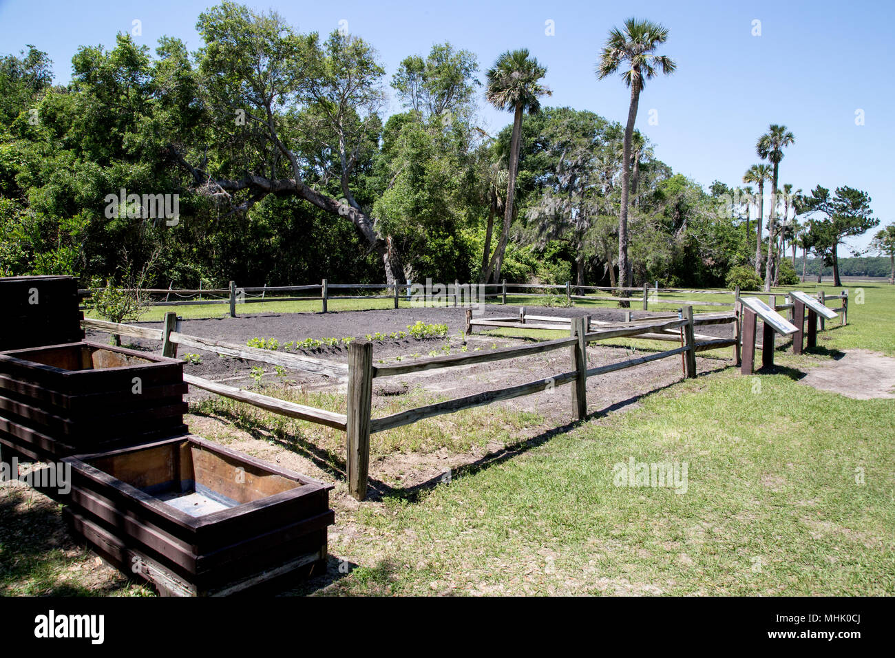 Kingsley Plantation a Timucuan preservare offre un esempio di storicamente accurato giardino vegetale Foto Stock