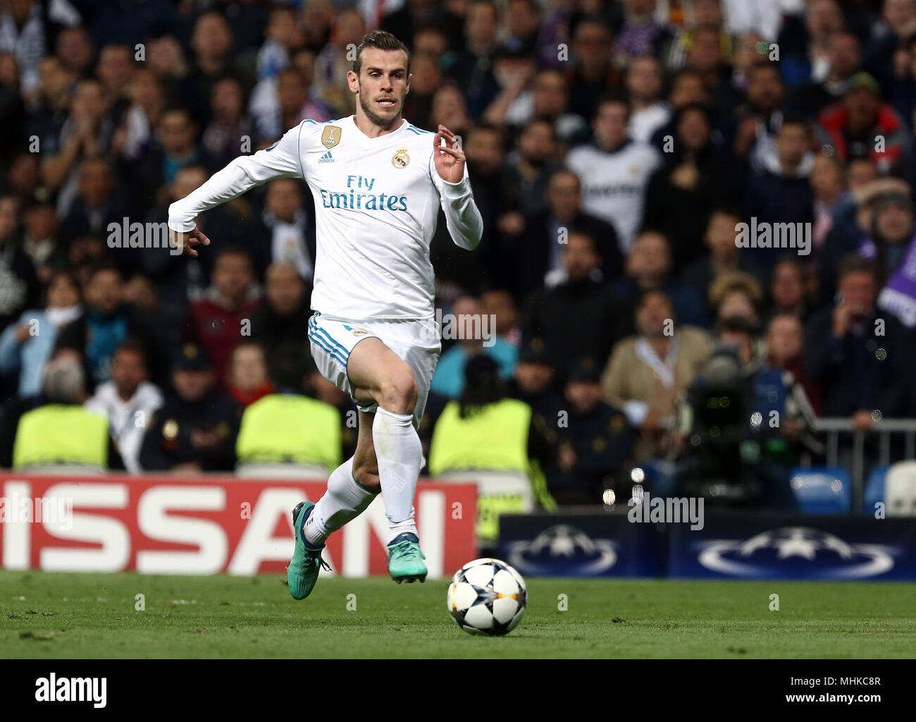 Madrid, Spagna. Il 1 maggio, 2018. Balla (Real Madrid) durante la UEFA Champions League Semi Finale seconda gamba match tra il Real Madrid e il Bayern Monaco al Santiago Bernabeu.punteggio finale Credito: Manu Reino/SOPA Immagini/ZUMA filo/Alamy Live News Foto Stock