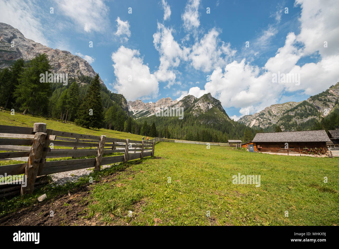 Valle di Braies, Pragsertal , Braies, Braies , Bolzano , Trentino Alto Adige , Italia Foto Stock