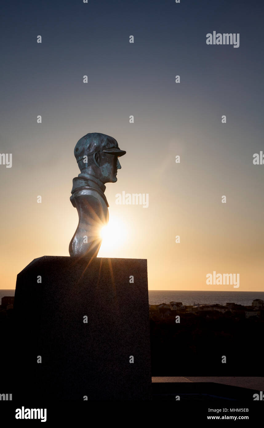 NC01743-00...North Carolina - Busto di Wilbur Wright presso i fratelli Wright monumento su Kill Devil Hill, Wright Brothers National Memorial. Foto Stock