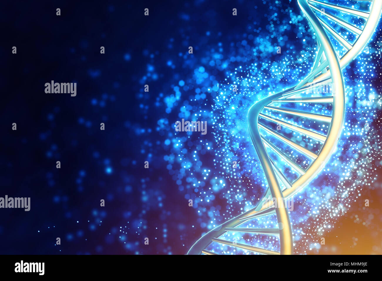 Il DNA umano helix strand astratta illustrazione concettuale Foto Stock