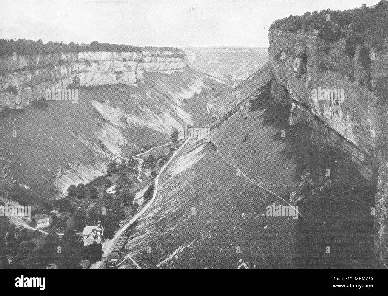 Il Giura. Entablements Jurassiques. La Vallée de la Baume-les- messieurs 1900 antica stampa Foto Stock