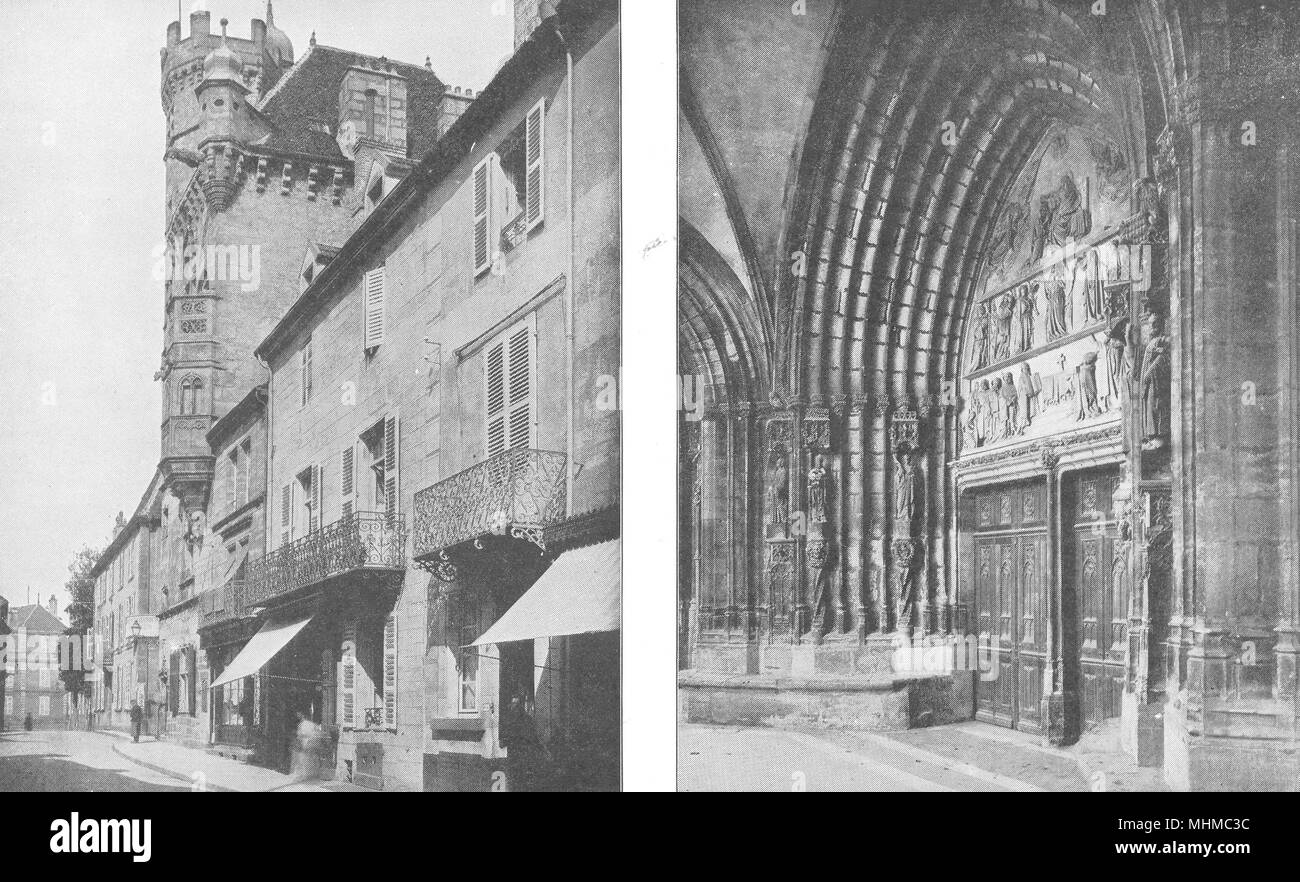 HAUTE Saône. Luxeuil. La Maison Carrée; Portail de L'église de Grey 1900 Foto Stock