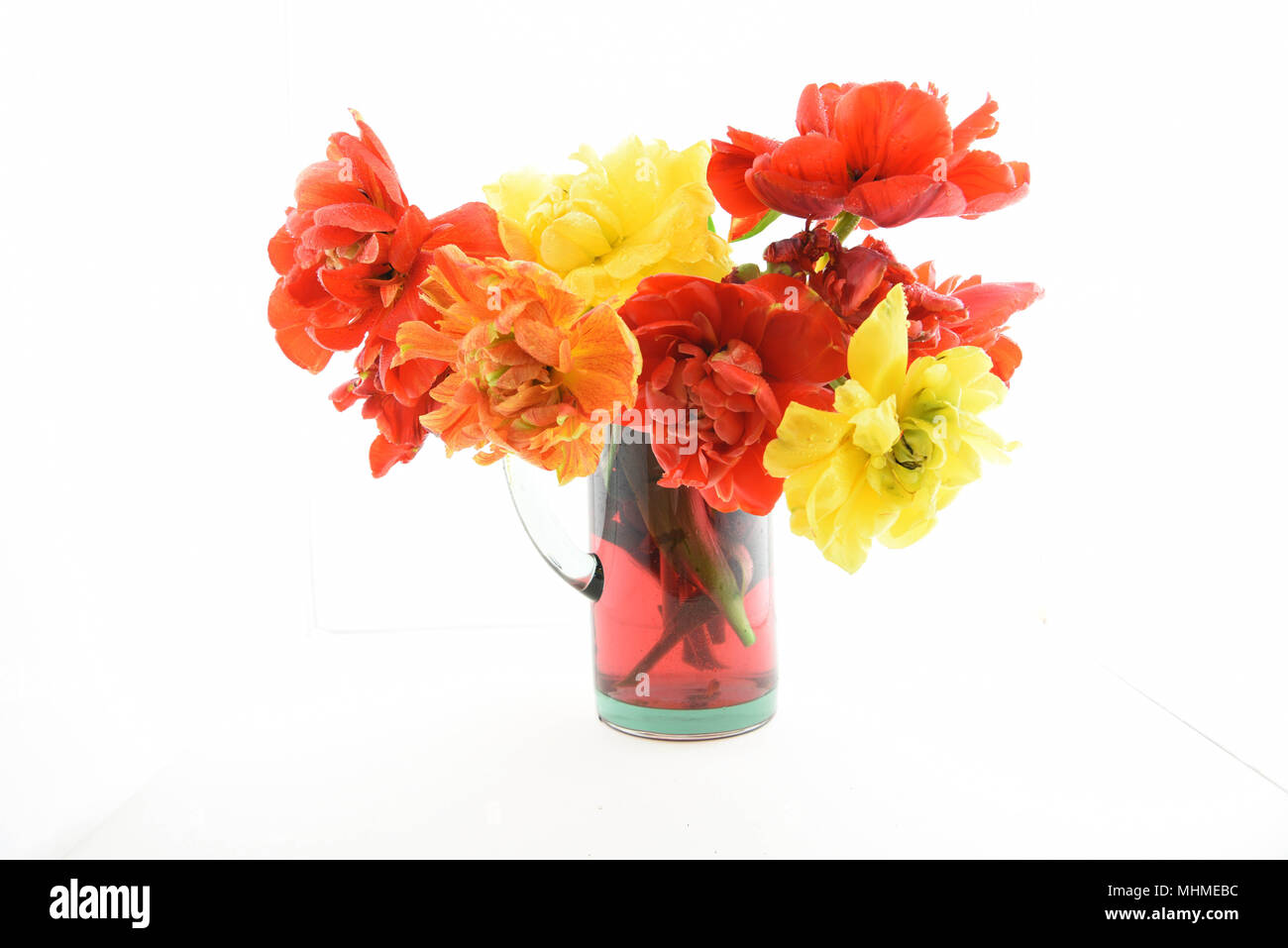 Ancora in vita con peonia tulip fiori Foto Stock
