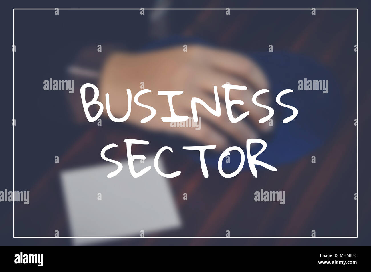 Settore di Business parola con business sfocatura sullo sfondo Foto Stock