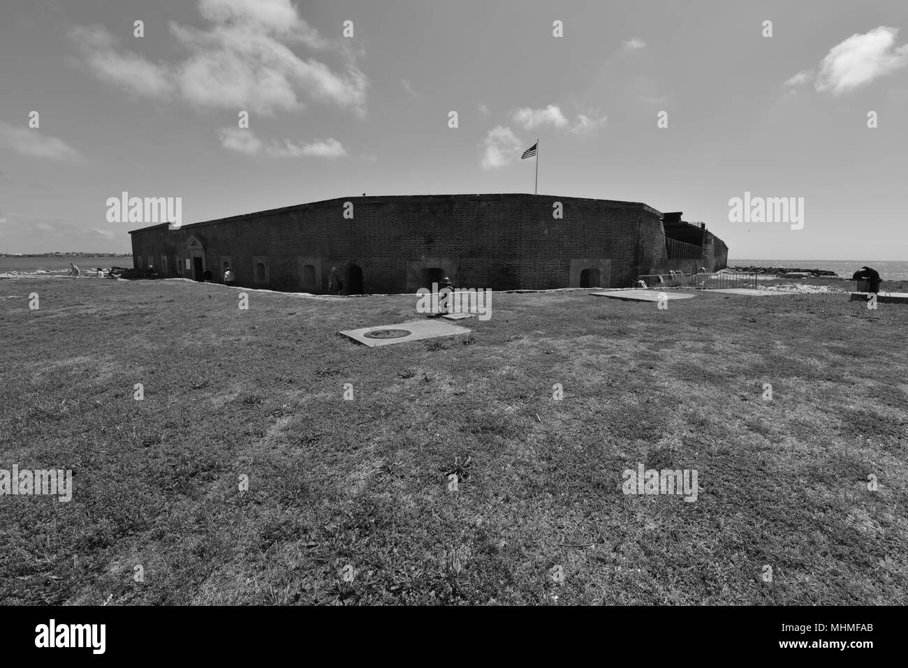 Fort nel canale di Charleston dove la guerra civile americana ha iniziato. Foto Stock