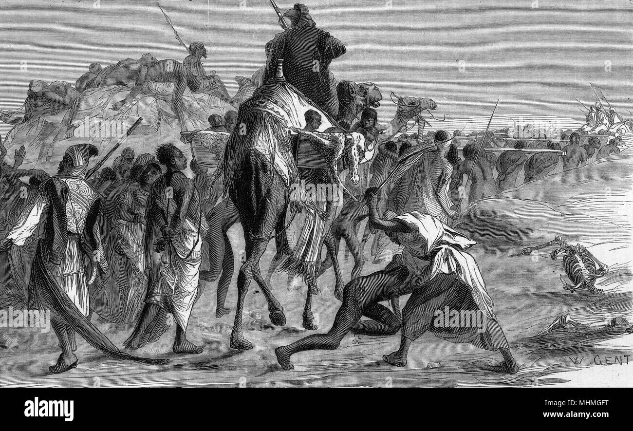 AFRICA CENTRALE una carovana slave sulla sua strada verso la costa Data: nel 1860 circa Foto Stock