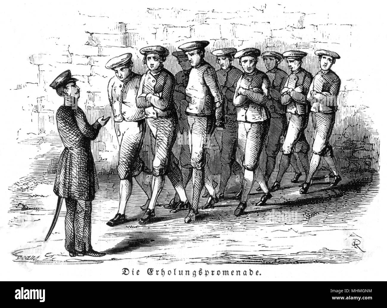 Un gruppo di prigionieri tedeschi 1845 Foto Stock