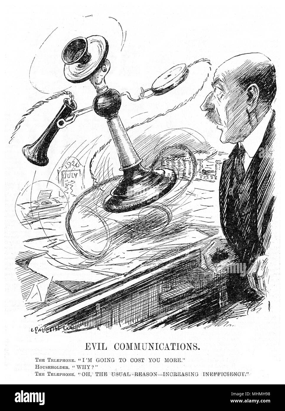 TARIFFE TELEFONICHE IN SU/PUNCH Foto Stock