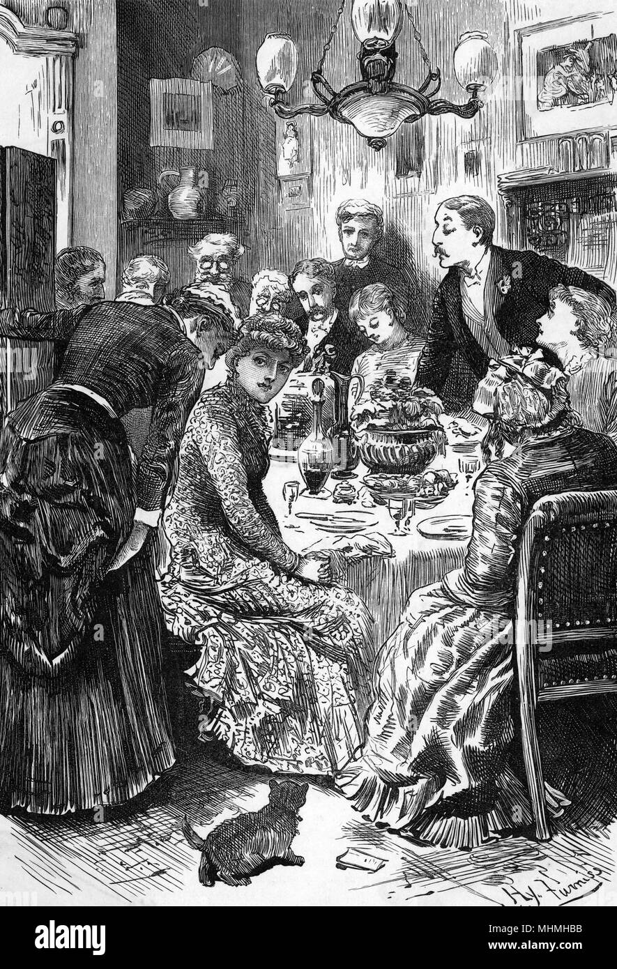 La cameriera ci porta cattive notizie dalla cucina... Data: 1883 Foto Stock