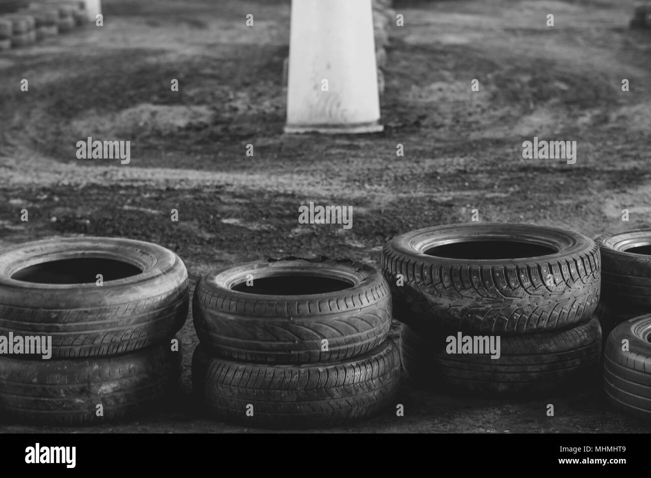 Pneumatico sul sport track sul motocross Foto Stock
