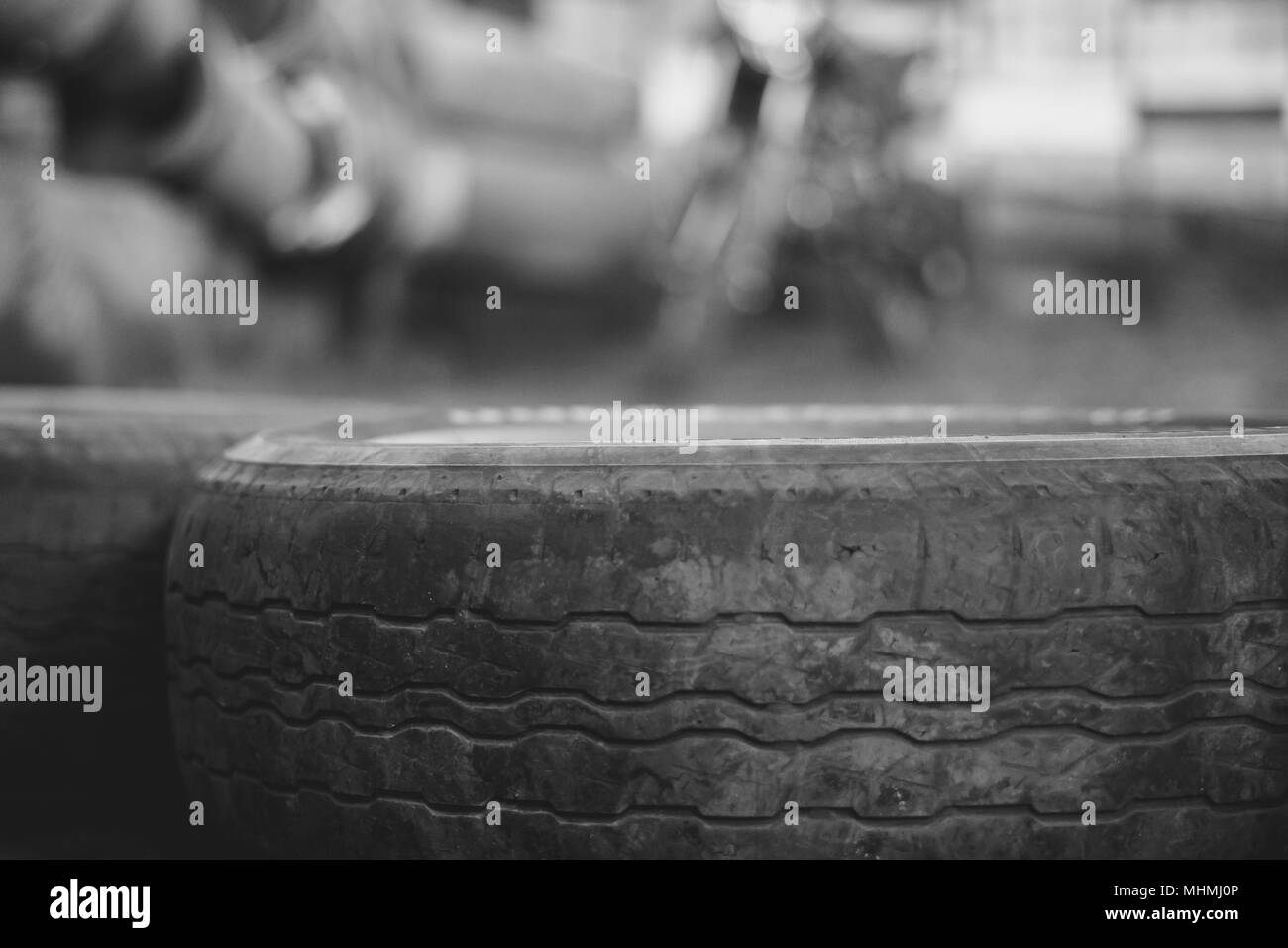 Pneumatico sul sport track sul motocross Foto Stock