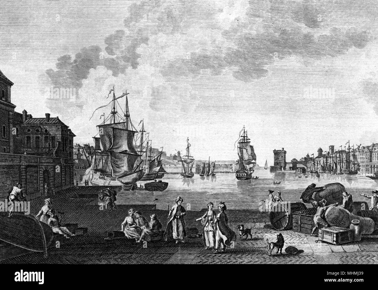 Il porto di Marsiglia data: 1770 Foto Stock