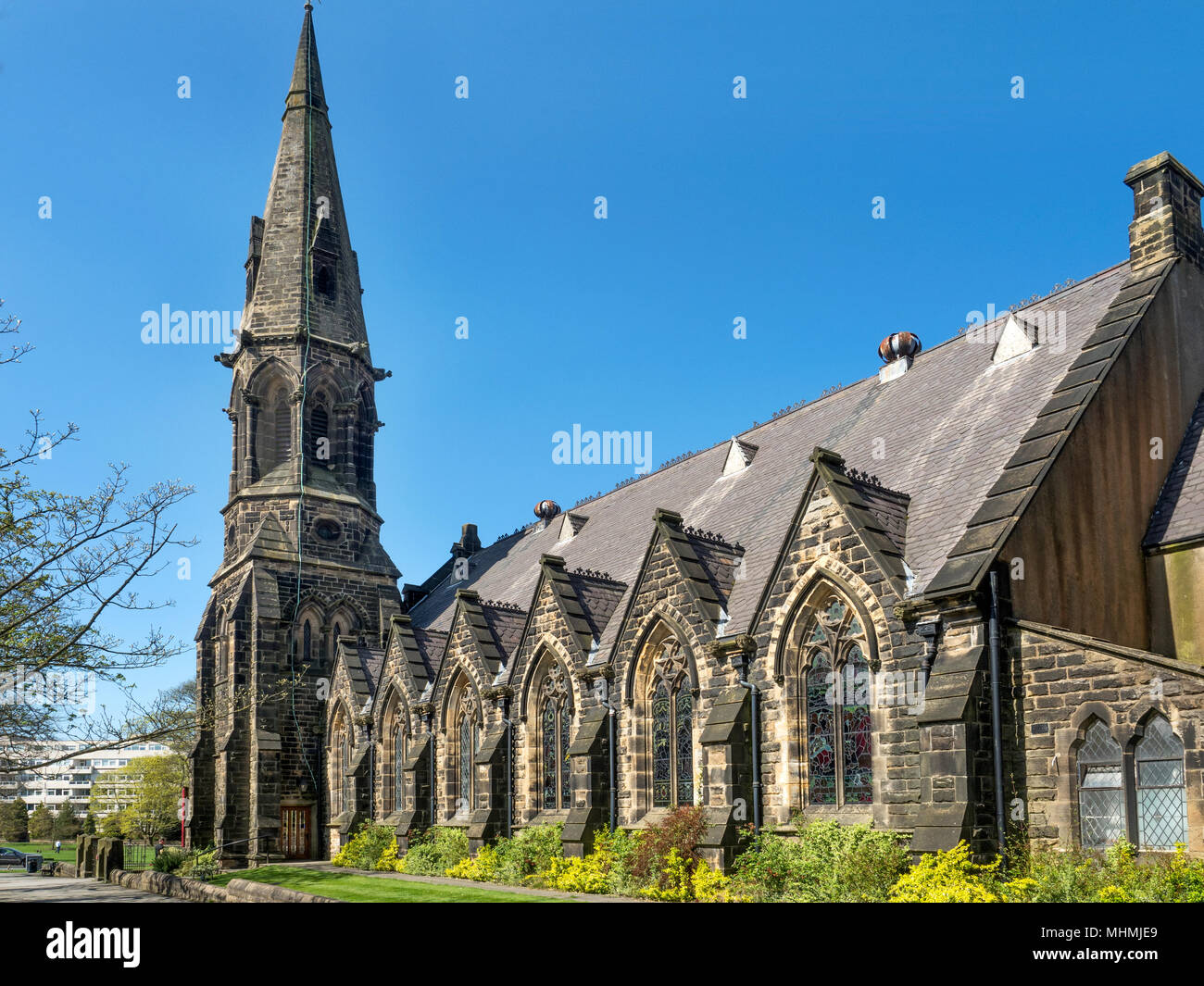 West Park Regno Chiesa Riformata in primavera Harrogate North Yorkshire, Inghilterra Foto Stock