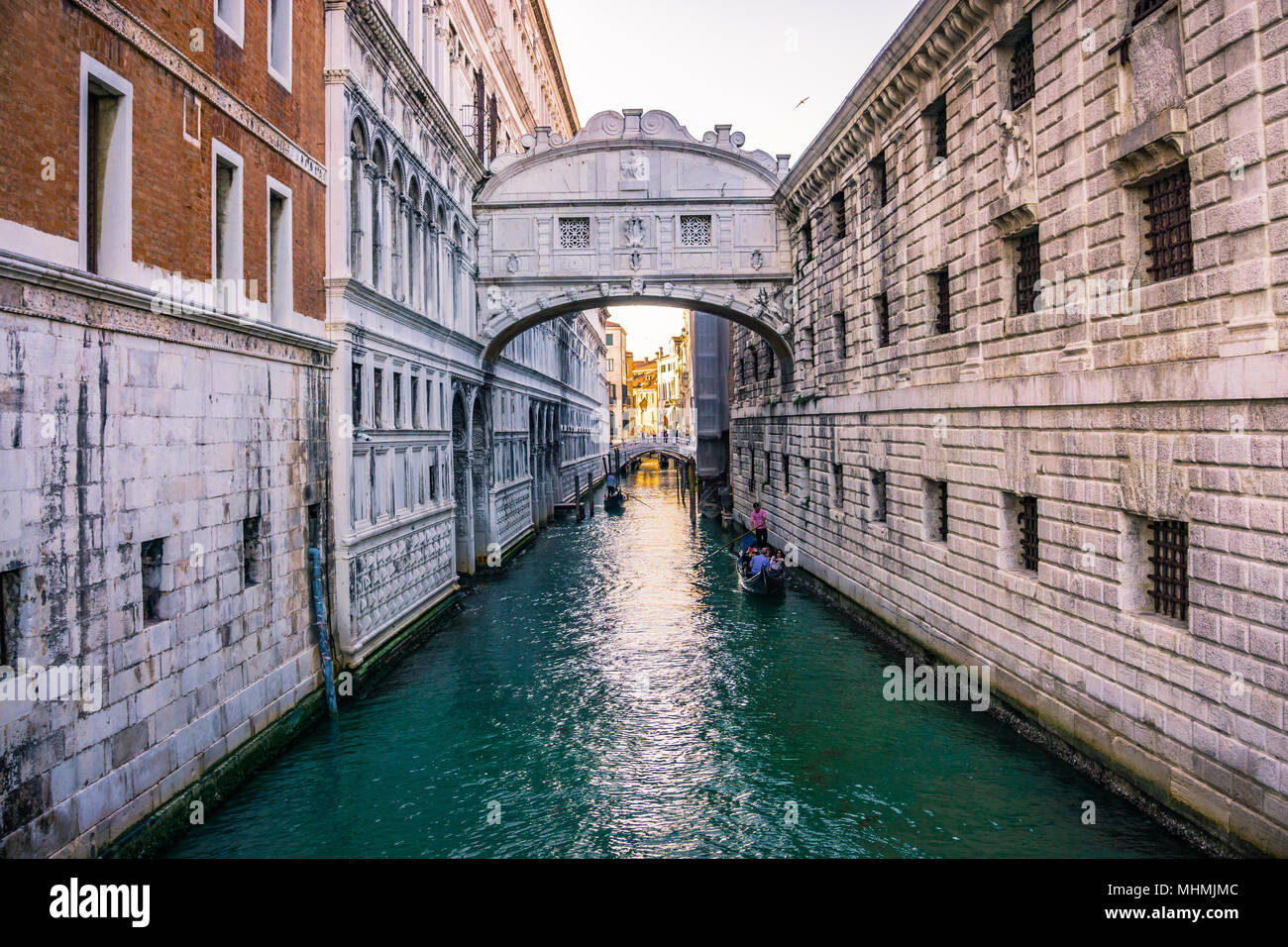 Vista del famoso Ponte dei Sospiri a Venezia, Italia. Foto stock. Foto Stock
