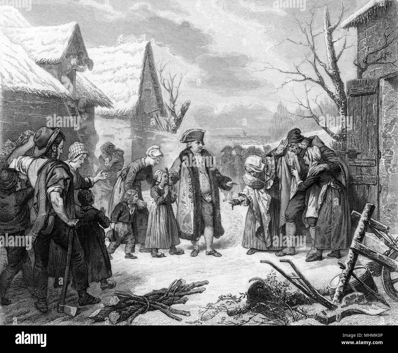 LUIGI XVI DANDO ALMS Foto Stock