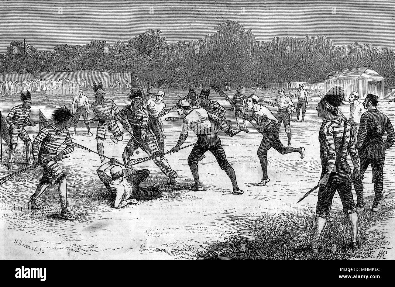 LACROSSE A BELFAST 1876 Foto Stock