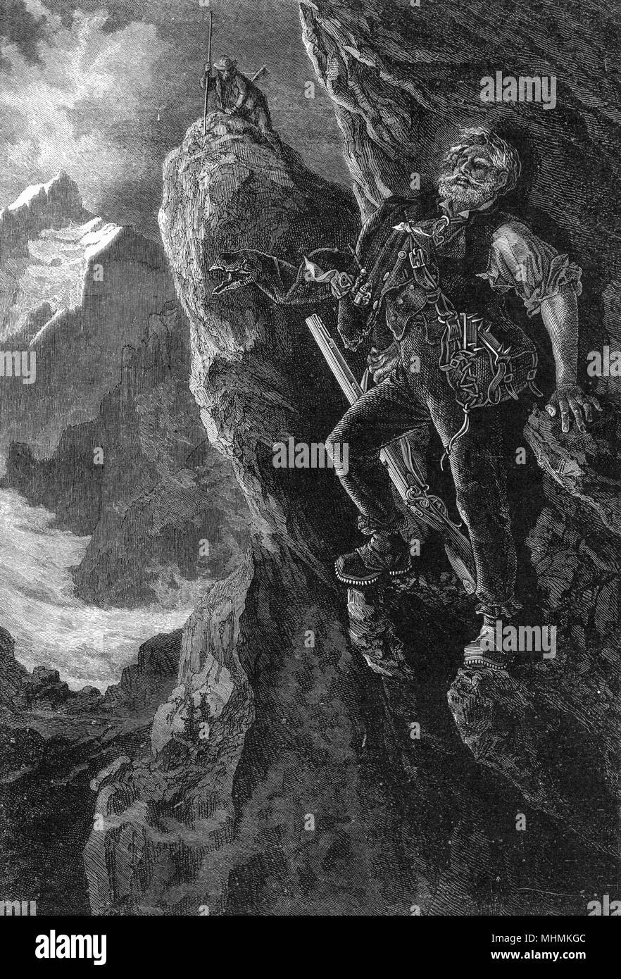 ARRAMPICARSI È PERICOLOSO Foto Stock