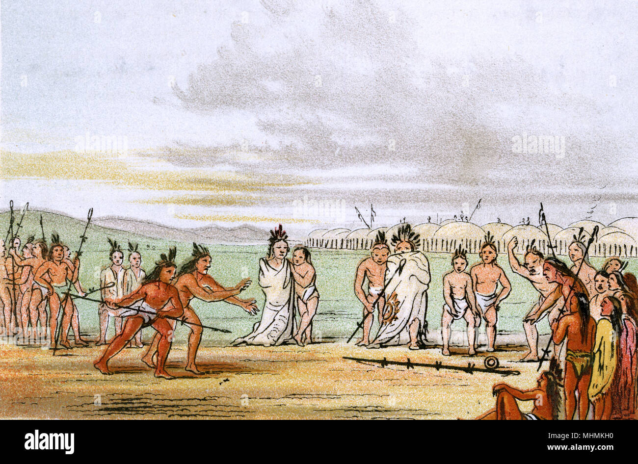 Mandan gioco di Tchung-Kee Data: circa 1830 Foto Stock