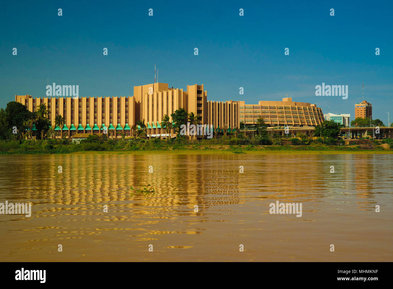 Vista del fiume Niger e Niamey città , Niger Foto Stock