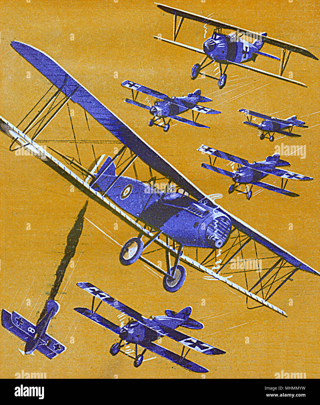 Duelli in aria - combattimento aereo WWI Foto Stock