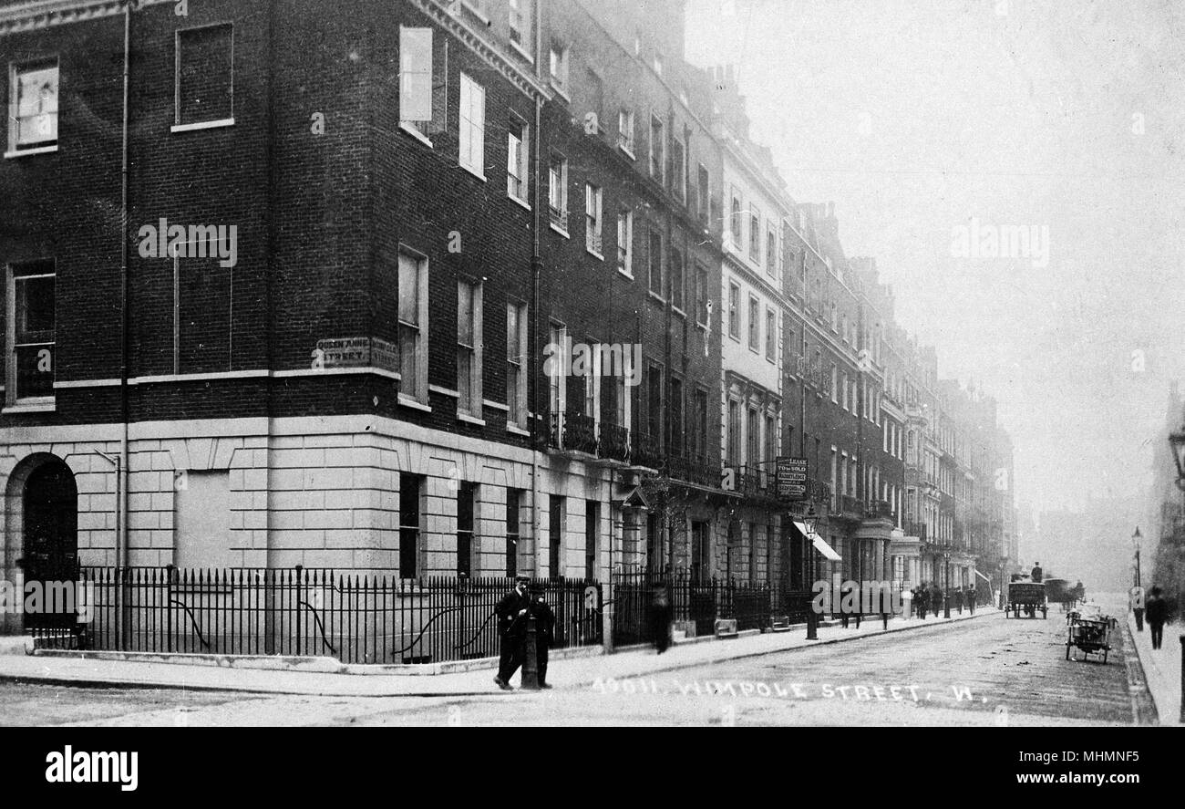 Wimpole Street e Queen Anne Street, Londra W1 Foto Stock