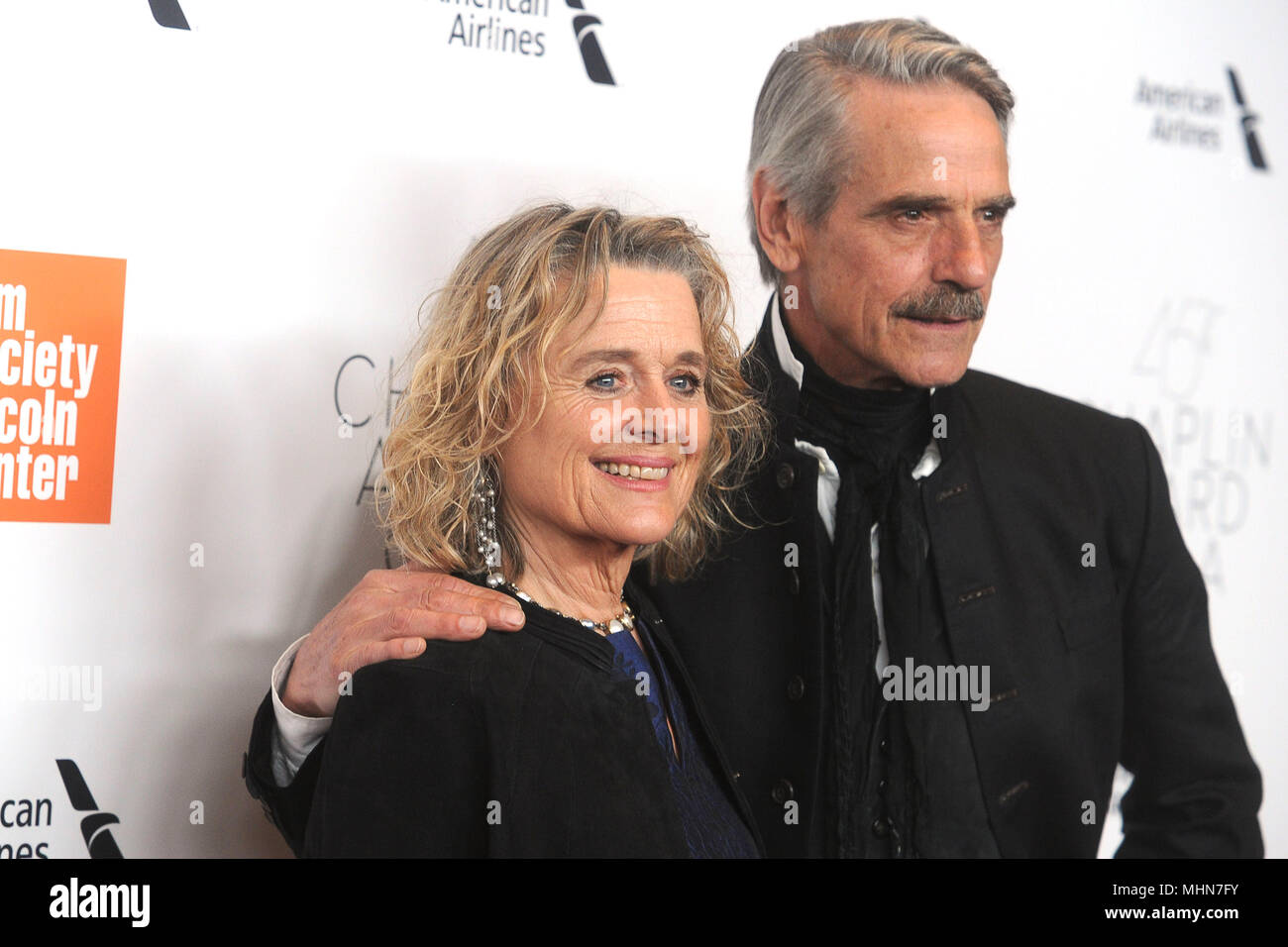 Sinead Cusack e Jeremy Irons frequentando il quarantacinquesimo Chaplin Award Gala a Alice Tully Hall il 30 aprile 2018 a New York City. Foto Stock