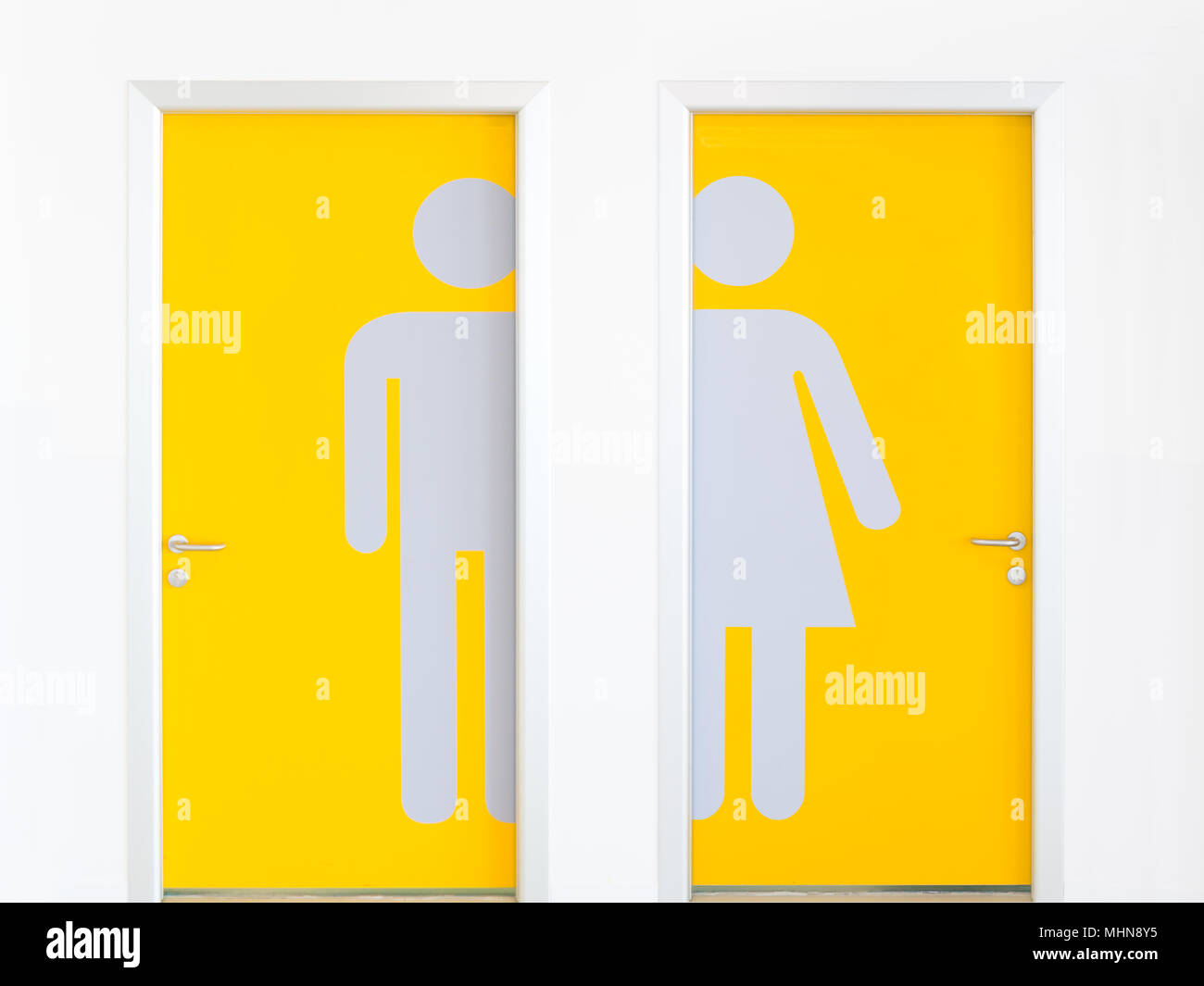 Gli Uomini E Le Donne Di Simboli Su Giallo Wc Pubblico Le Porte Di