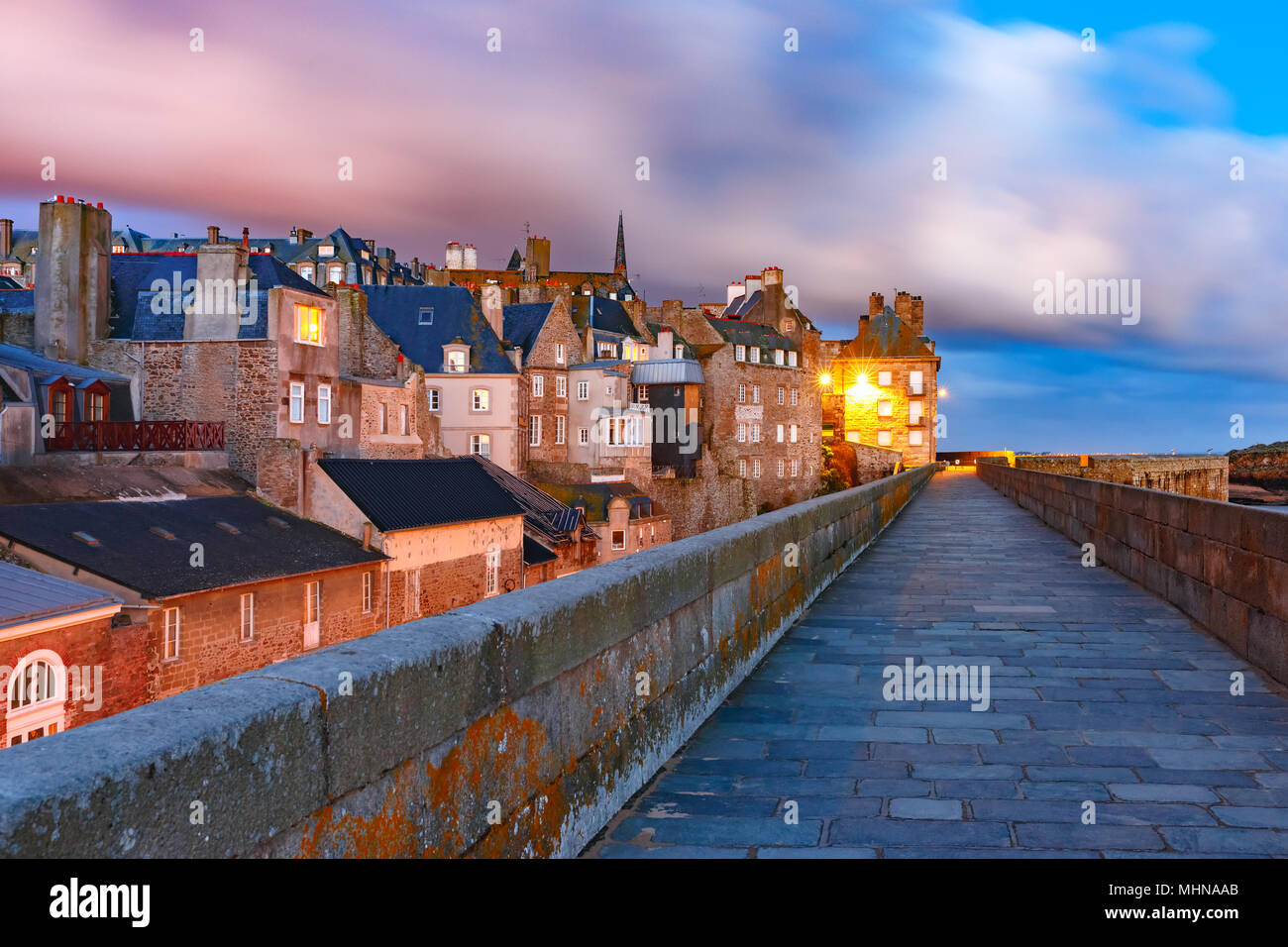 Fortezza Medievale Saint-Malo, Brittany, Francia Foto Stock