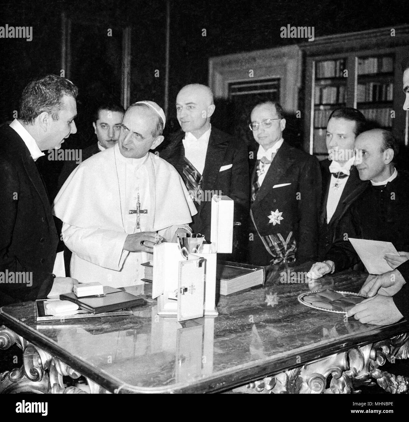 Paolo VI RICEVE IN UDIENZA IL PRESIDENTE DELLA onorevole Aldo Moro il 20/01/1964 Foto Stock