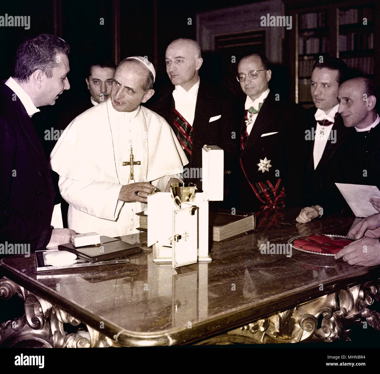 Paolo VI RICEVE IN UDIENZA IL PRESIDENTE DELLA onorevole Aldo Moro il 20/01/1964 Foto Stock
