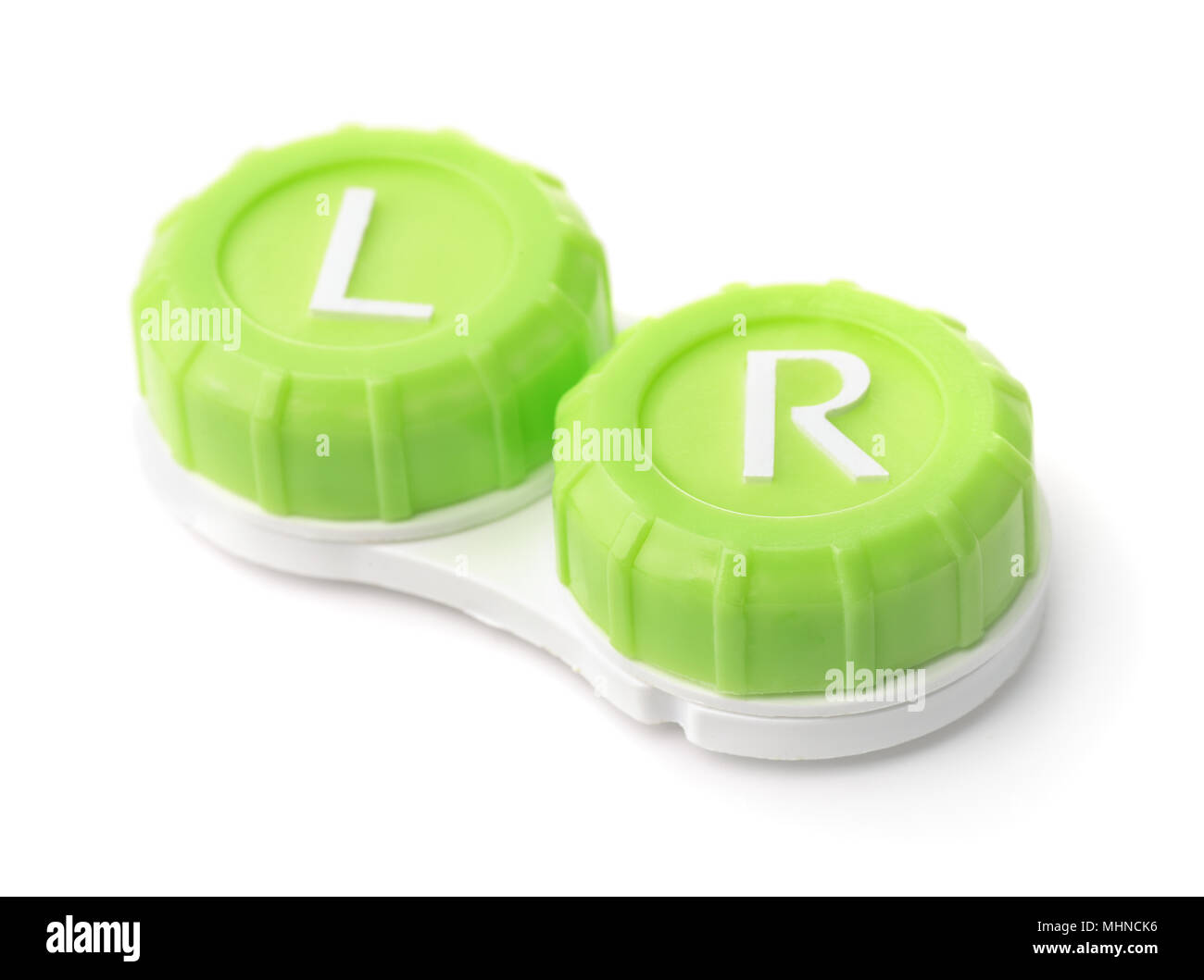 Lente Сontact caso isolato su bianco Foto Stock